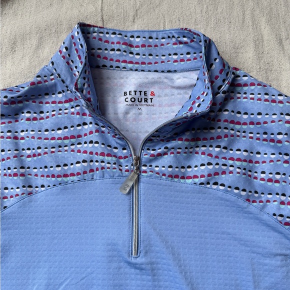 Bette & Court M Golf 1/4 Zip Women's Light Blue Long Sleeve Athletic - Picture 5 of 6